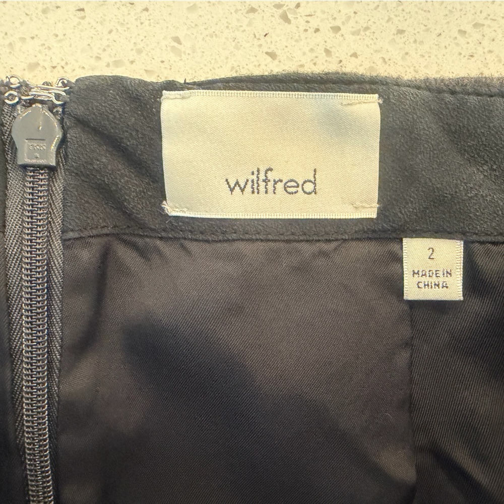 Aritzia Wilfred Dorine Grey Faux Wrap Mini Skirt Wool/Cashmere/Silk EUC - Picture 11 of 12
